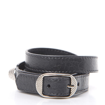 Balenciaga Agneau Giant Silver Hardware Triple Tour M Bracelet Gris Fossile 3 of 6