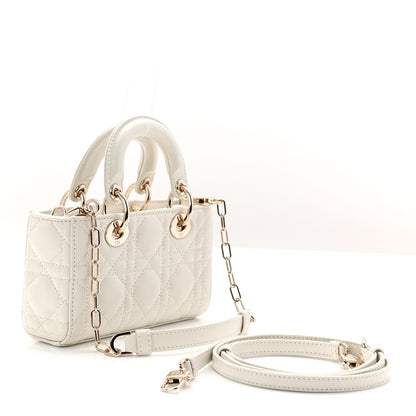Christian Dior Lambskin Cannage Micro Lady D-Joy Latte 3 of 10