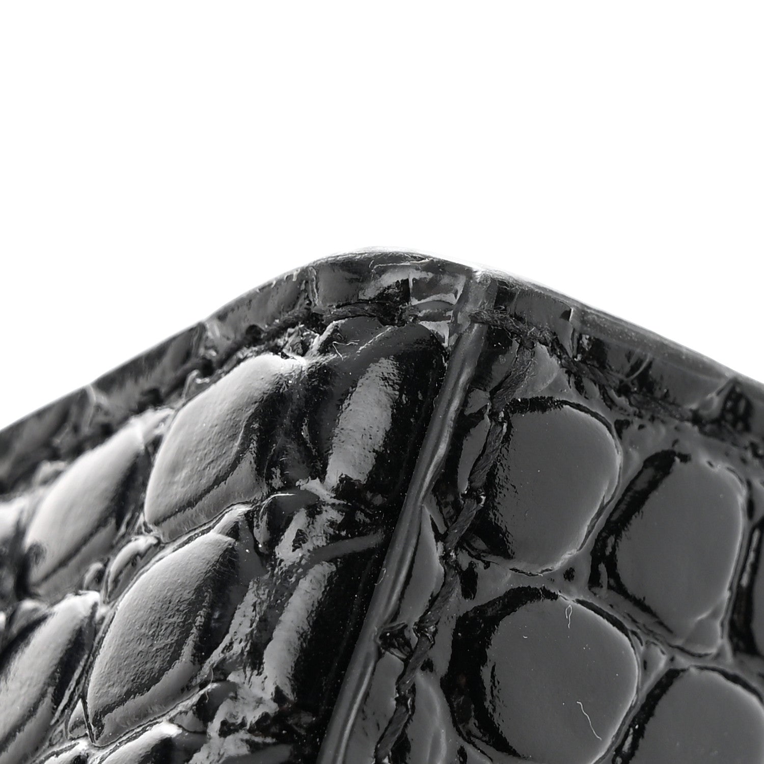 Balenciaga Shiny Calfskin Monochrome Crocodile Embossed Small Hourglass Evening Chain Bag Black 12 of 12