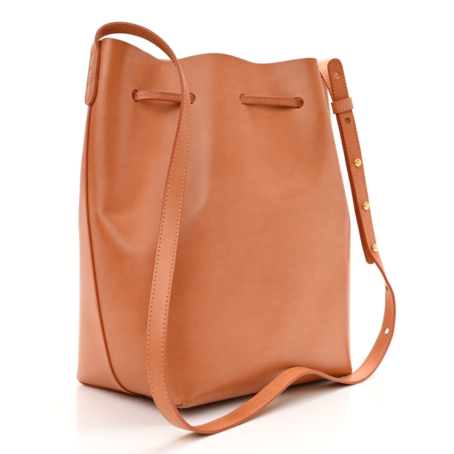 Vegetable Tanned Calfskin Bucket Bag Cammello Rosa
