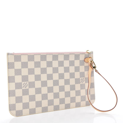 Louis Vuitton Damier Azur Neverfull MM GM Pochette Rose Ballerine 3 of 8