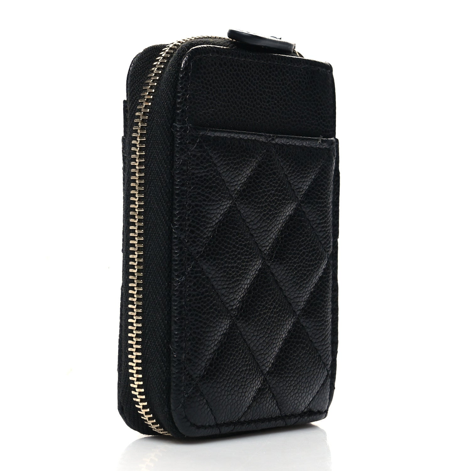Chanel Caviar Quilted Zip Card Holder Black 3 of 8