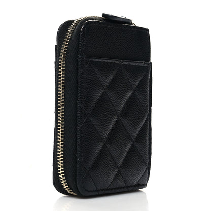 Chanel Caviar Quilted Zip Card Holder Black 3 of 8
