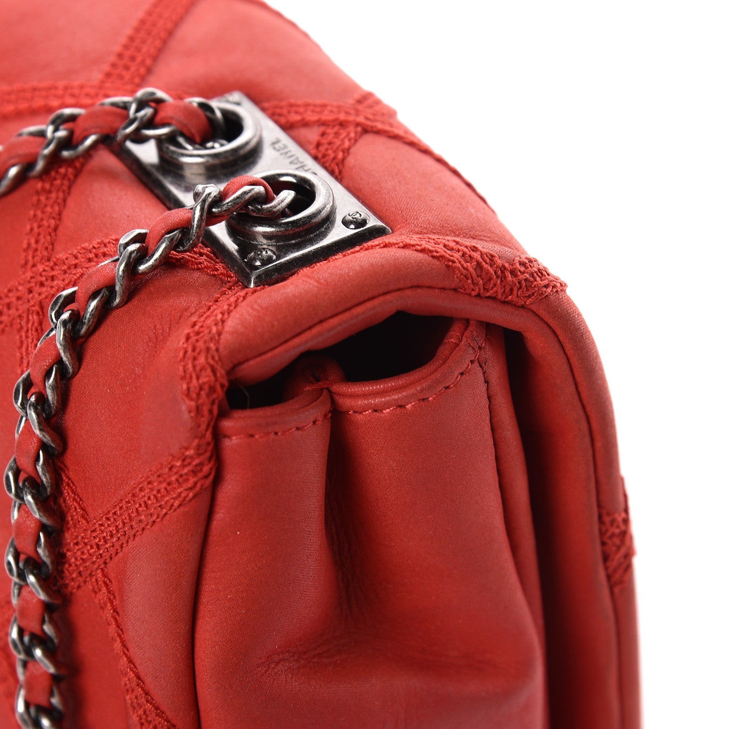 Chanel Iridescent Calfskin Diamond Stitch Flap Red 12 of 12