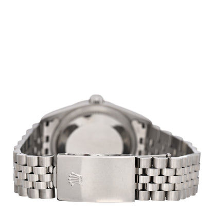 Rolex Stainless Steel 18K White Gold Diamond 36mm Oyster Perpetual Datejust Watch Silver 16234 3 of 4