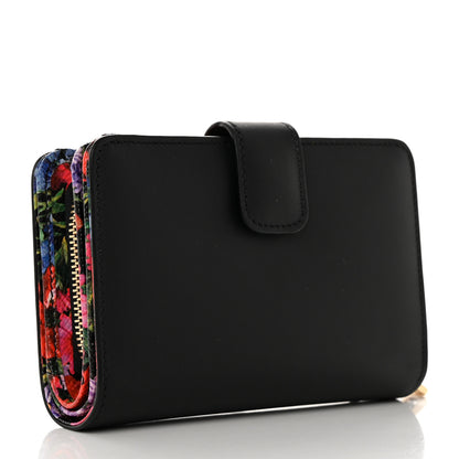 Dolce & Gabbana Calfskin French Compact Wallet Black Multicolor 3 of 6
