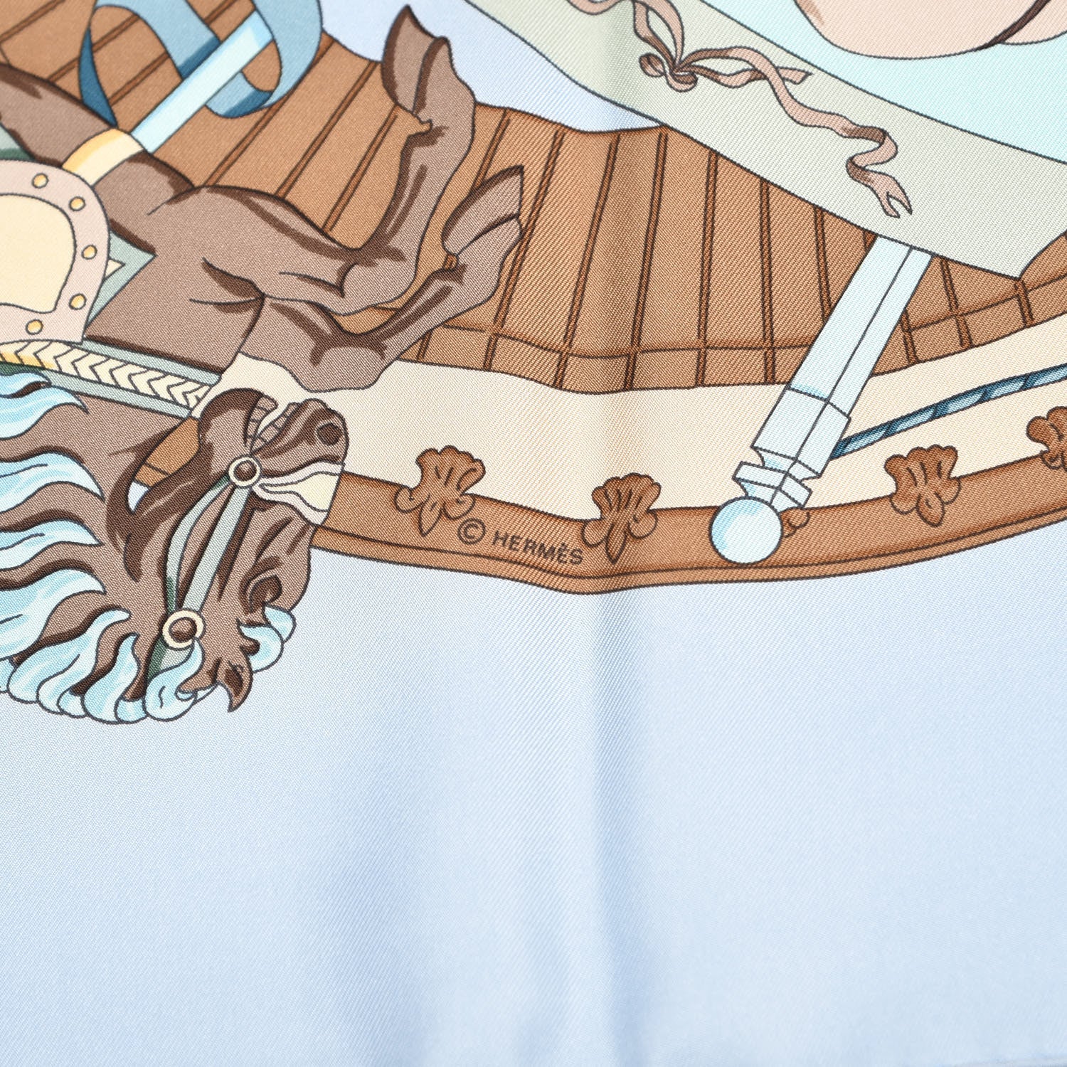 Hermes Silk Musee Vivant du Cheval Chantilly 90 Scarf 7 of 8