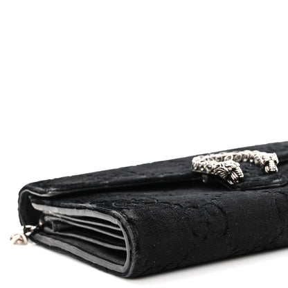 Gucci Velvet GG Monogram Mini Dionysus Chain Wallet Blue Beige Black 10 of 17