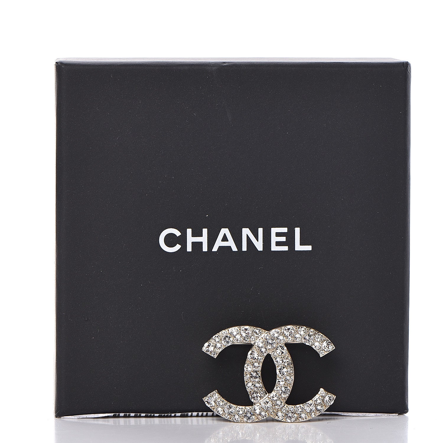 Chanel Crystal CC Brooch Light Gold 5 of 5