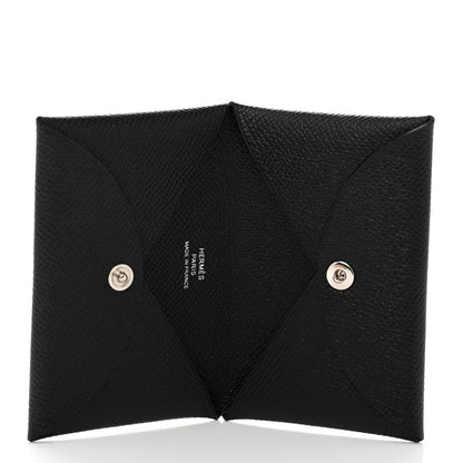 Hermes Epsom Calvi Card Case Black 5 of 7