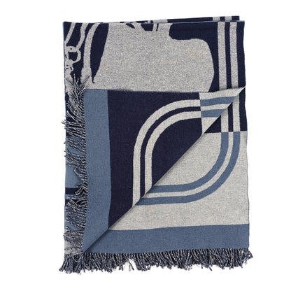 Hermes Cashmere Wool Brides De Gala Plaid Blanket Glacier 2 of 4