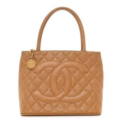 Chanel Caviar Quilted Medallion Tote Beige 1 of 13