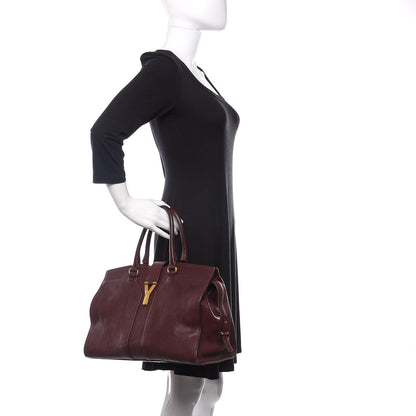 Saint Laurent Sheepskin Medium Cabas ChYc Plum 2 of 12