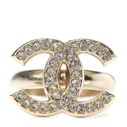 Chanel Crystal CC Ring 4.5 Gold 1 of 4