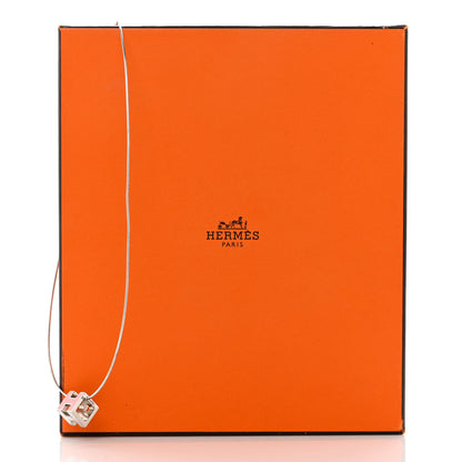 Hermes Lacquered Cage d'H Pendant Necklace Rose 7 of 7