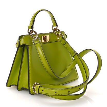 Fendi Shiny Nappa Petite Peekaboo I SEE U Satchel Wasabi 3 of 11