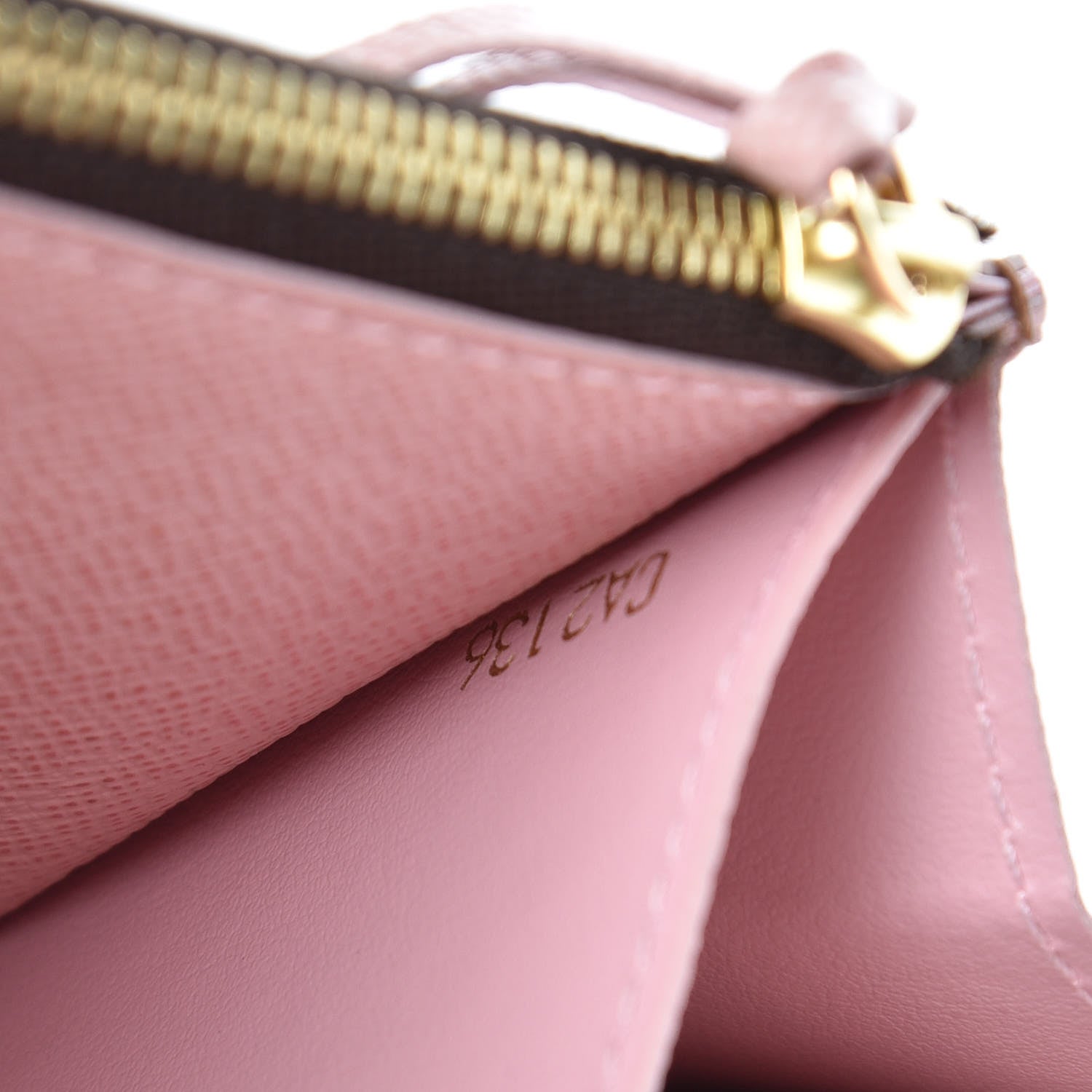Louis Vuitton Damier Ebene Caissa Wallet Rose Ballerine 7 of 8