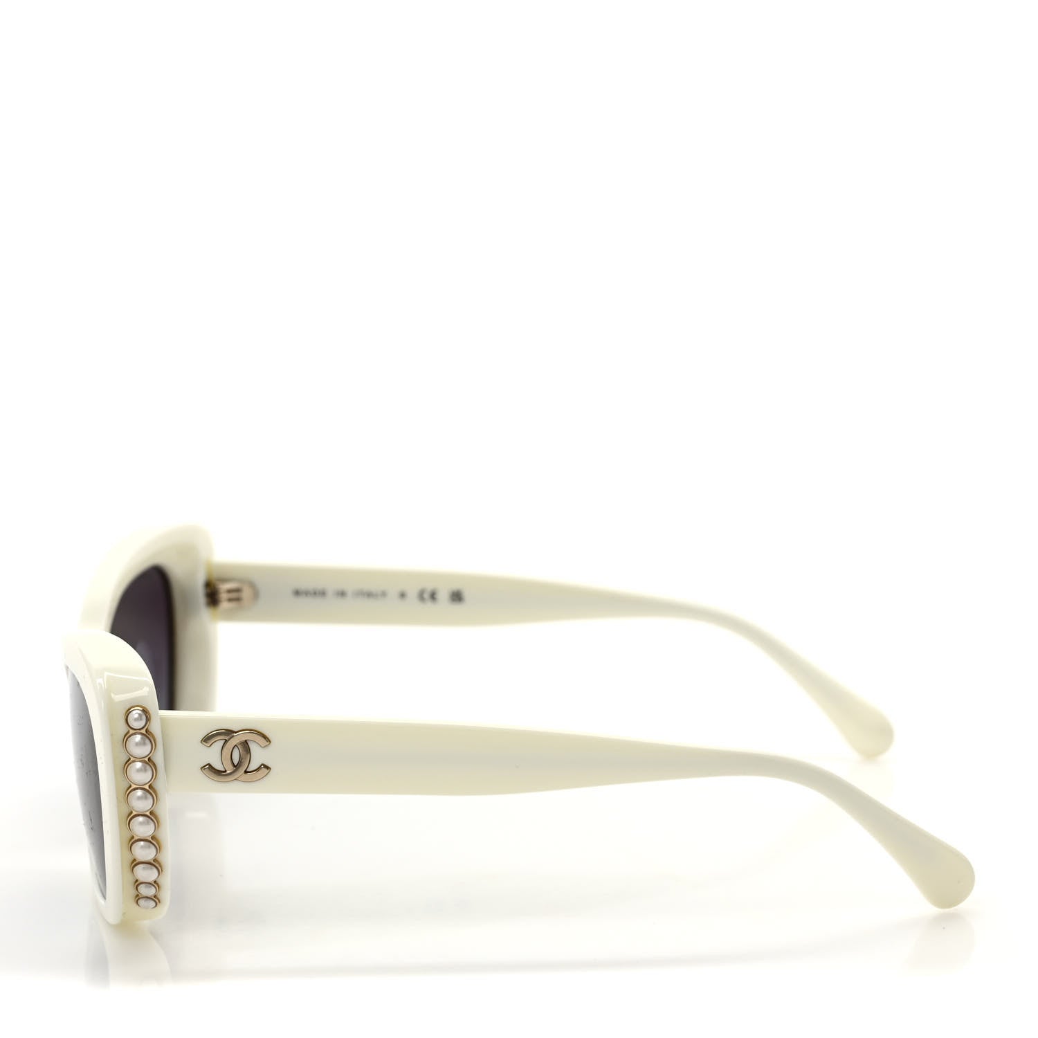 Chanel Acetate Pearl Cat Eye CC Sunglasses 5481-H White 3 of 7