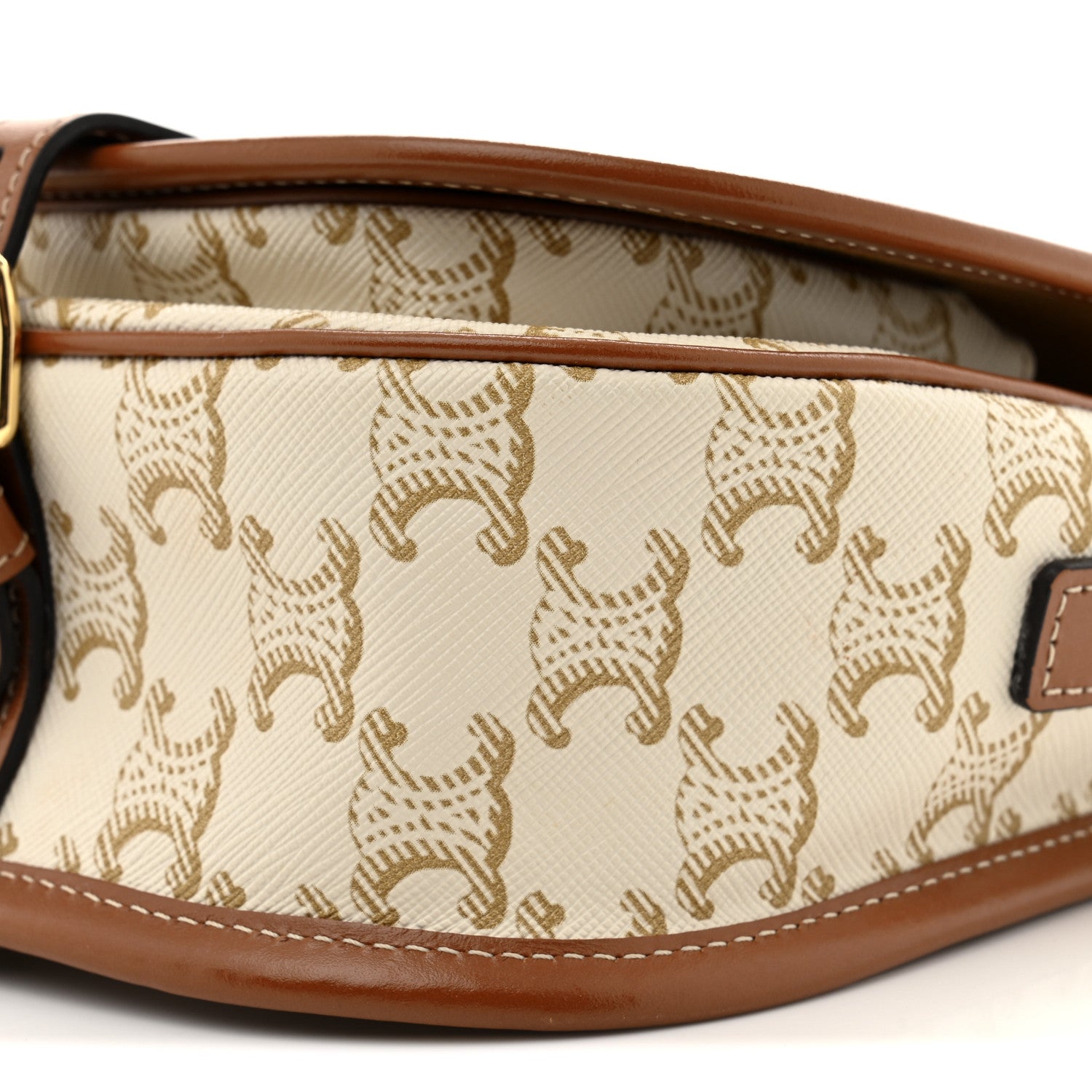 Celine Triomphe Canvas Medium Folco Bag White 10 of 11