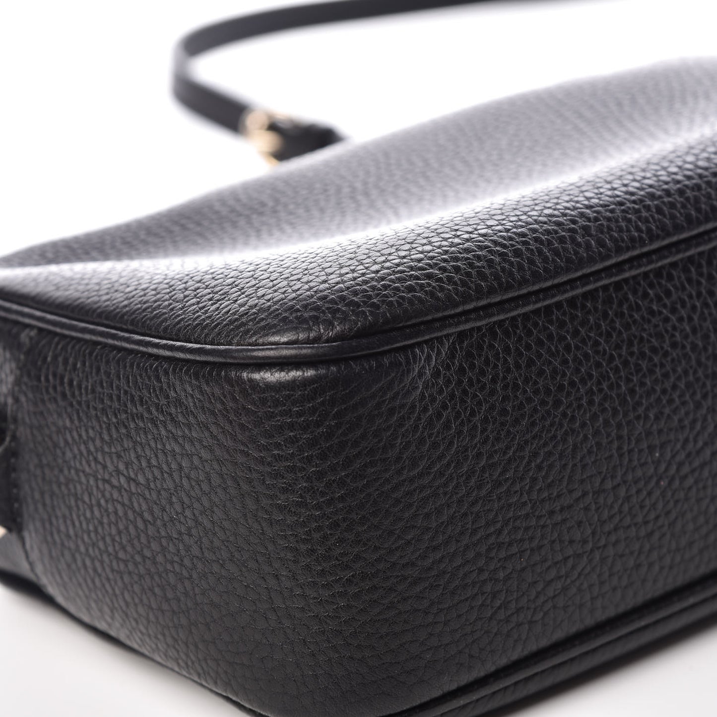 Pebbled Calfskin Small Soho Disco Bag Black