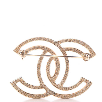 Chanel Crystal CC Brooch Gold 3 of 5