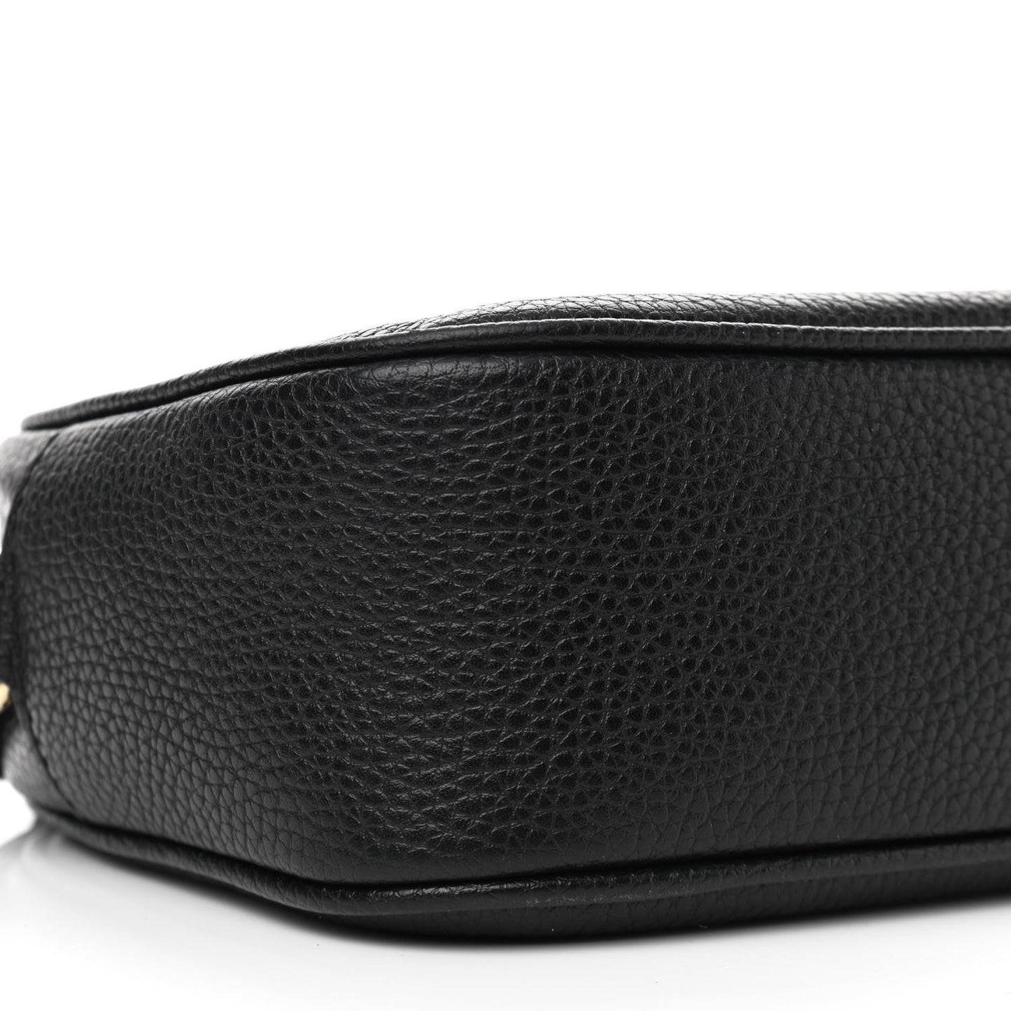 Pebbled Calfskin Small Soho Disco Bag Black