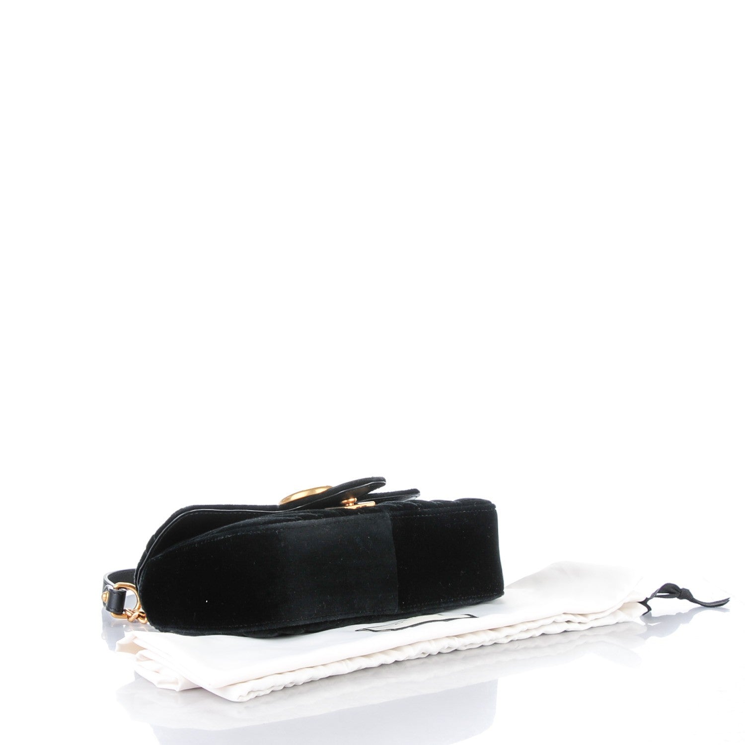 Gucci Velvet Matelasse Mini GG Marmont Shoulder Bag Black 4 of 7