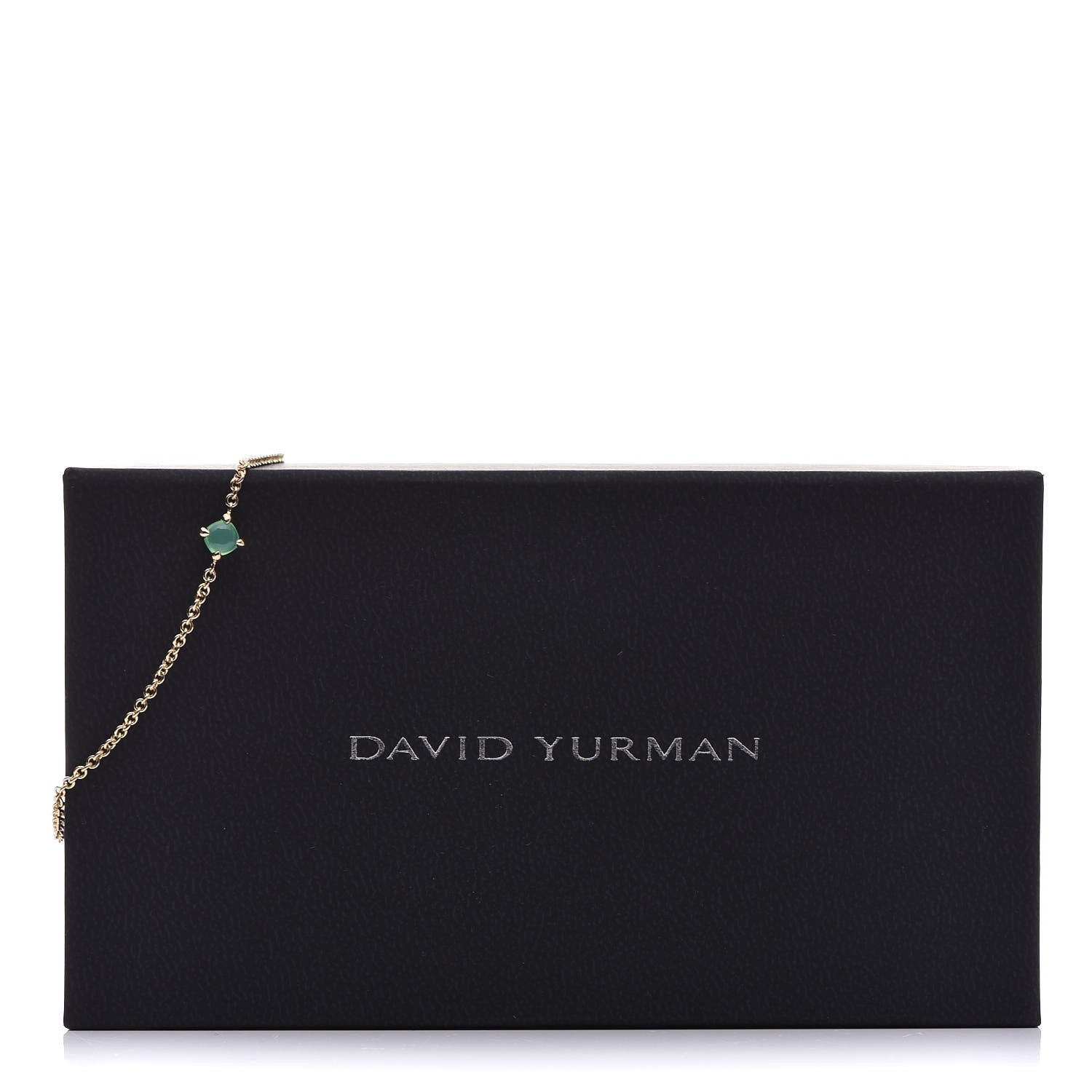 David Yurman 18K Yellow Gold 4mm Chrysoprase Chatelaine Bracelet 7 of 7