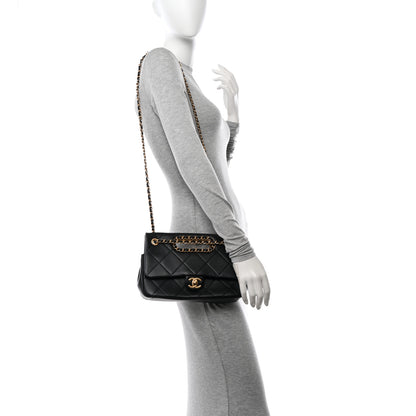 Chanel Lambskin Small Chain Handle Flap Bag Black 2 of 10