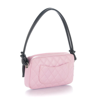 Chanel Calfskin Quilted Cambon Pochette Pink Black 3 of 9