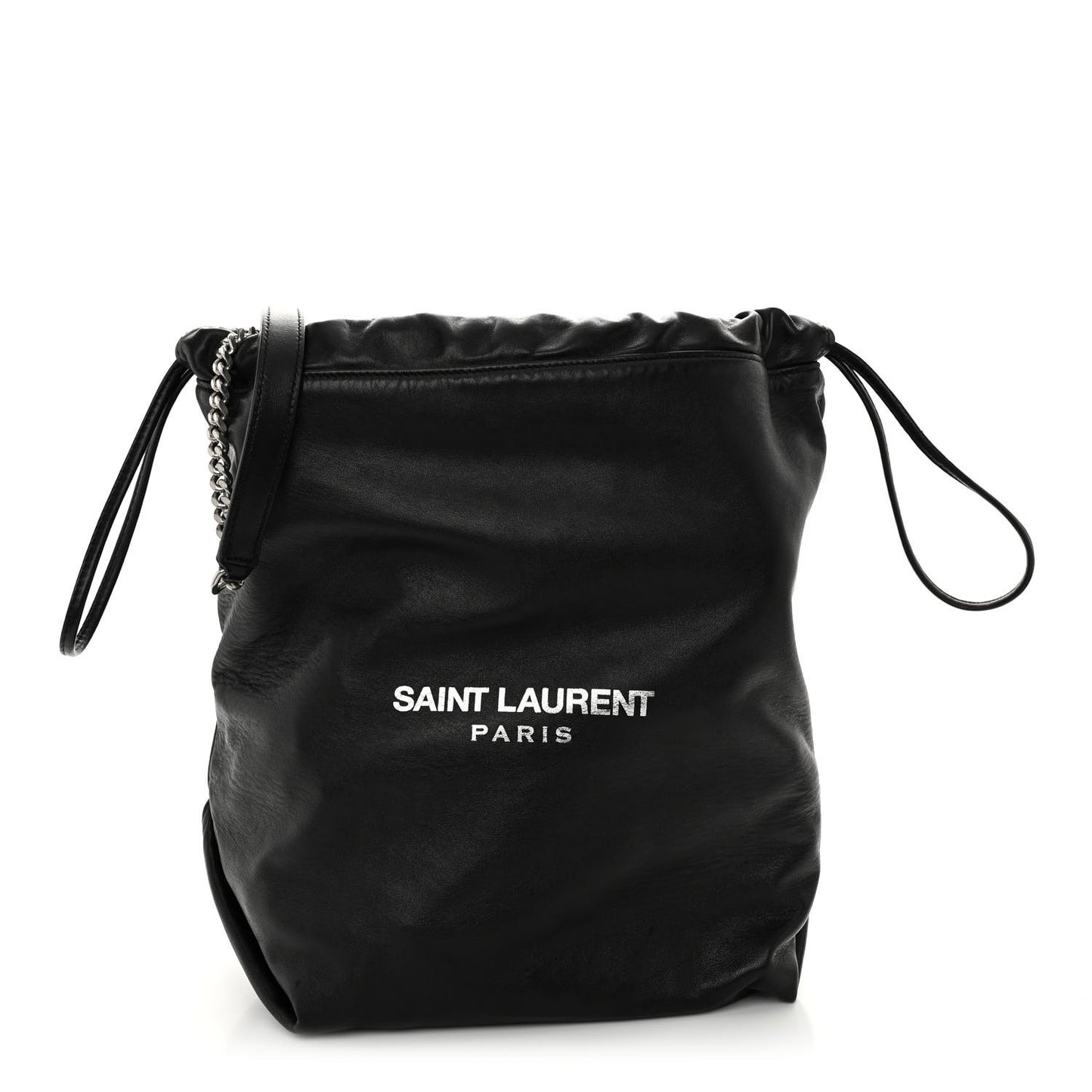 Lambskin Teddy Drawstring Bag Black
