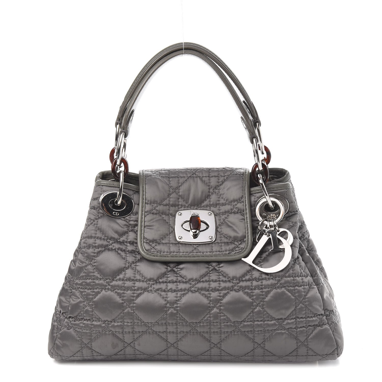Christian Dior Nylon Cannage Medium Charming Lock Grey 1 of 10