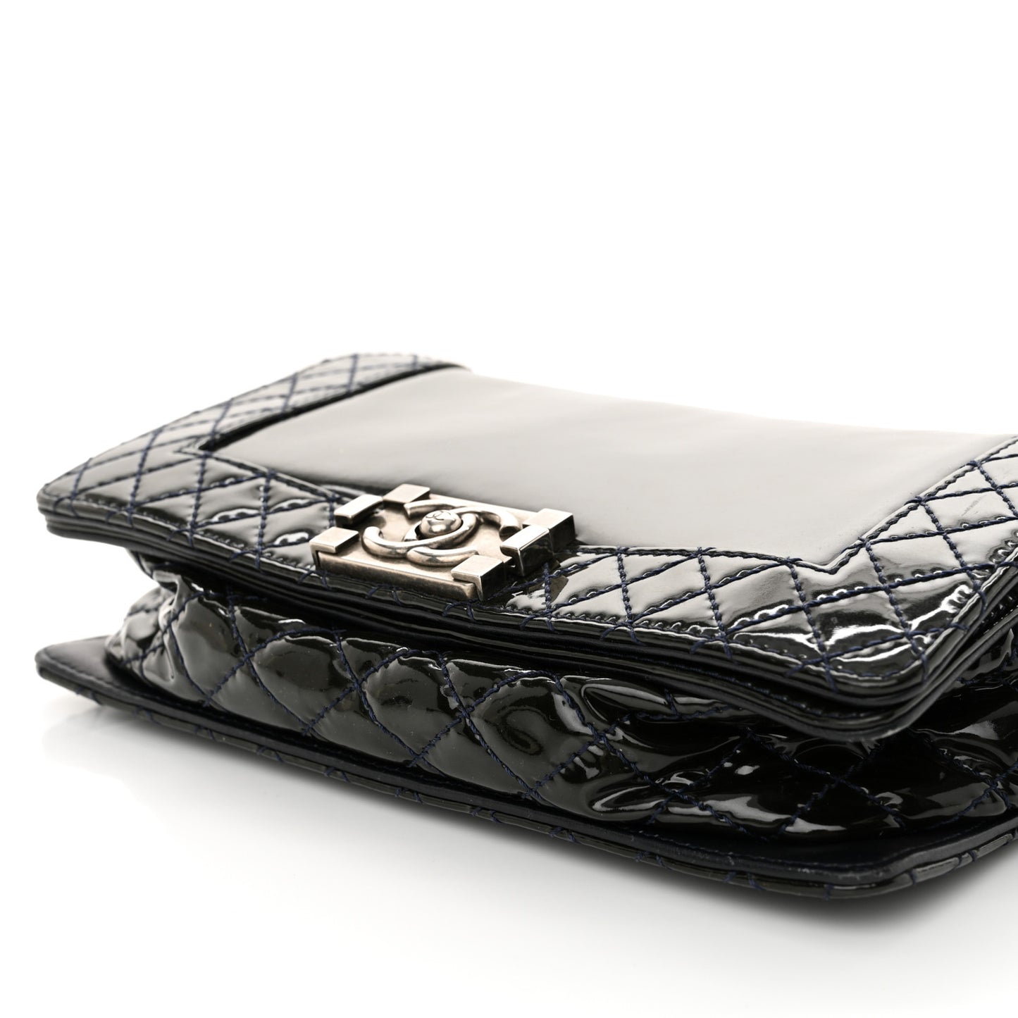 Patent Medium Boy Reverso Flap Black