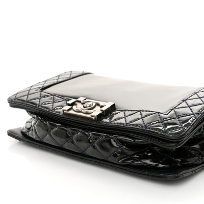Chanel Patent Medium Boy Reverso Flap Black 15 of 17