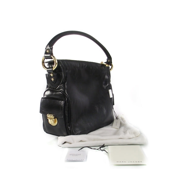 Leather Multipocket Hobo Black