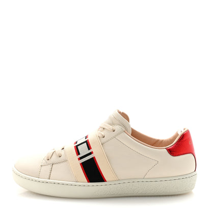 Gucci Calfskin Stripe Womens New Ace Sneakers 36 New Mystic White Ecru Red Flame 1 of 9