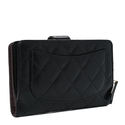 Chanel Caviar Quilted Zipped Pocket Wallet Black 2 of 9
