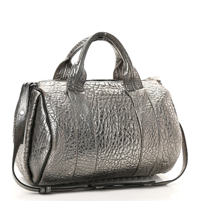 Alexander Wang Metallic Pebbled Lambskin Rocco Carbon Silver Hardware 3 of 9