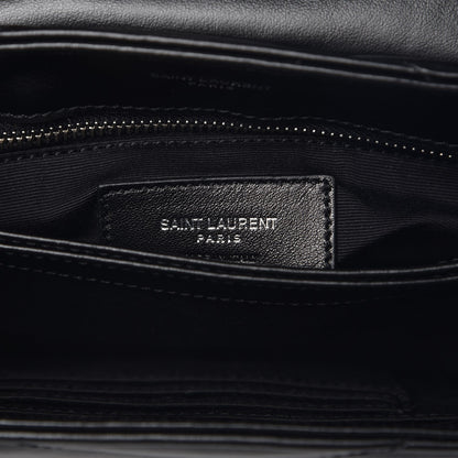 Saint Laurent Calfskin Y Quilted Monogram Toy Loulou Crossbody Bag Black 6 of 7