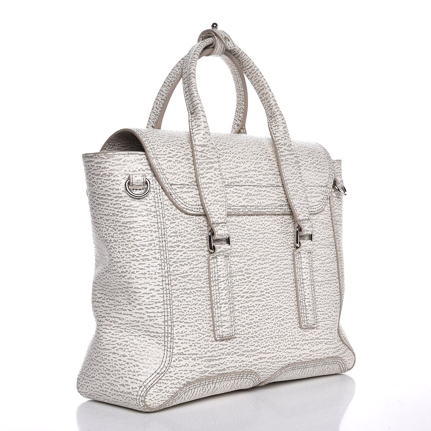 3.1 Phillip Lim 3.1 Textured Calfskin Medium Pashli Satchel White 3 of 8