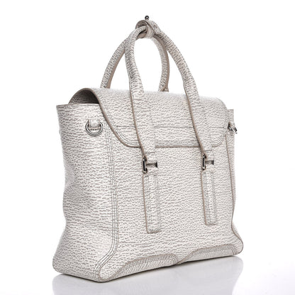 3.1 Phillip Lim 3.1 Textured Calfskin Medium Pashli Satchel White 3 of 8