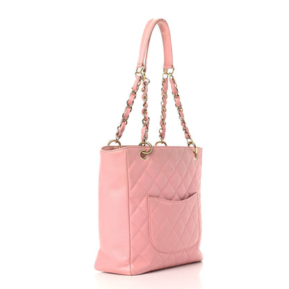 Chanel Caviar Quilted Petit Shopping Tote PST Pink 3 of 19