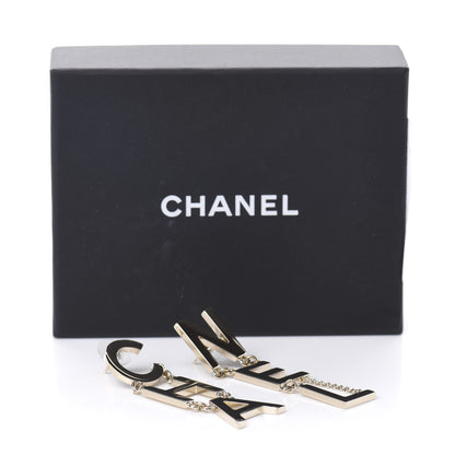 Chanel Metal Cha-Nel Logo Drop Earrings Gold 5 of 5