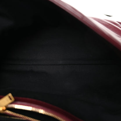 Saint Laurent Calfskin Y Quilted Monogram Large Loulou Chain Satchel Rouge Legion 5 of 10