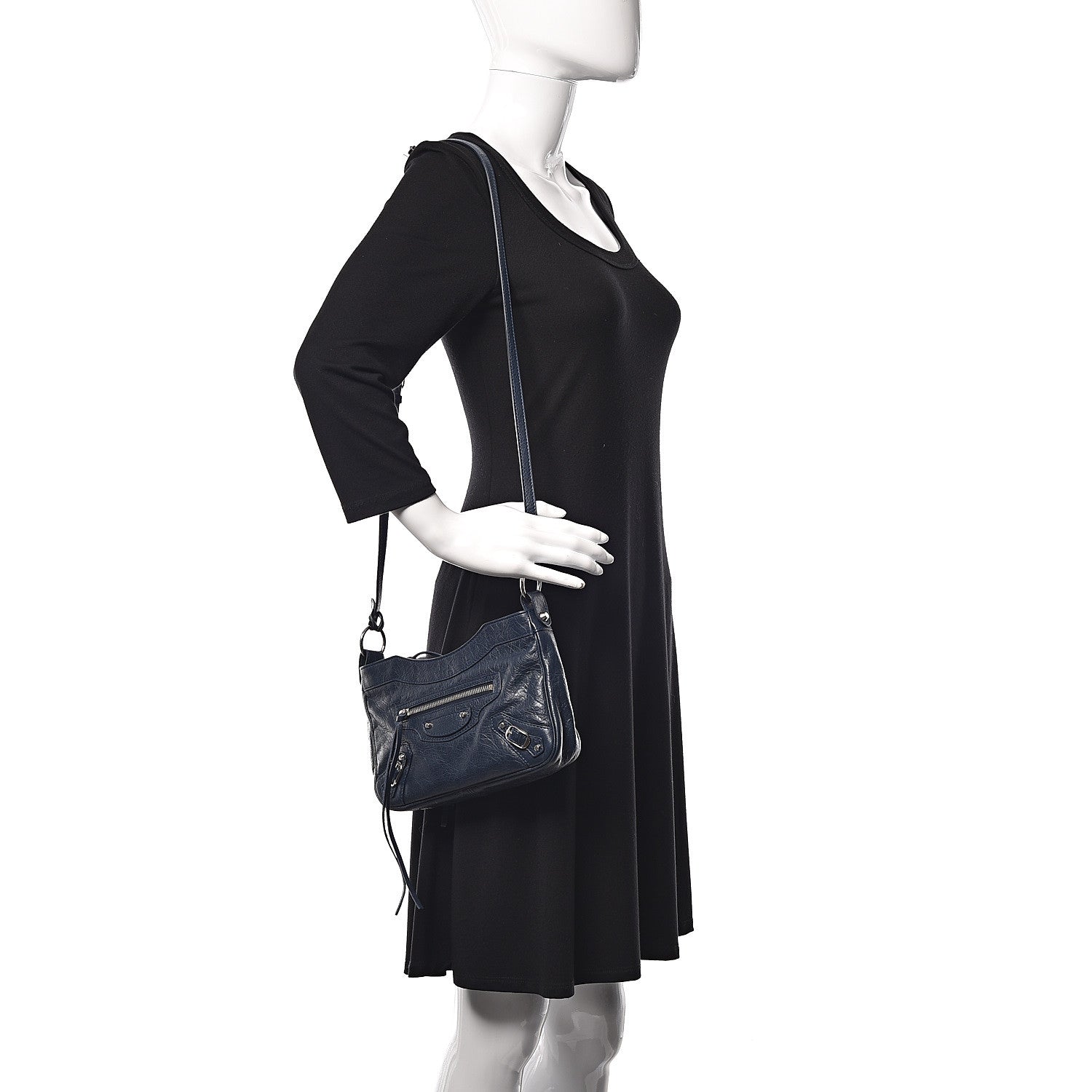 Balenciaga Agneau Classic Silver Hardware Hip Bleu Obscur 2 of 9