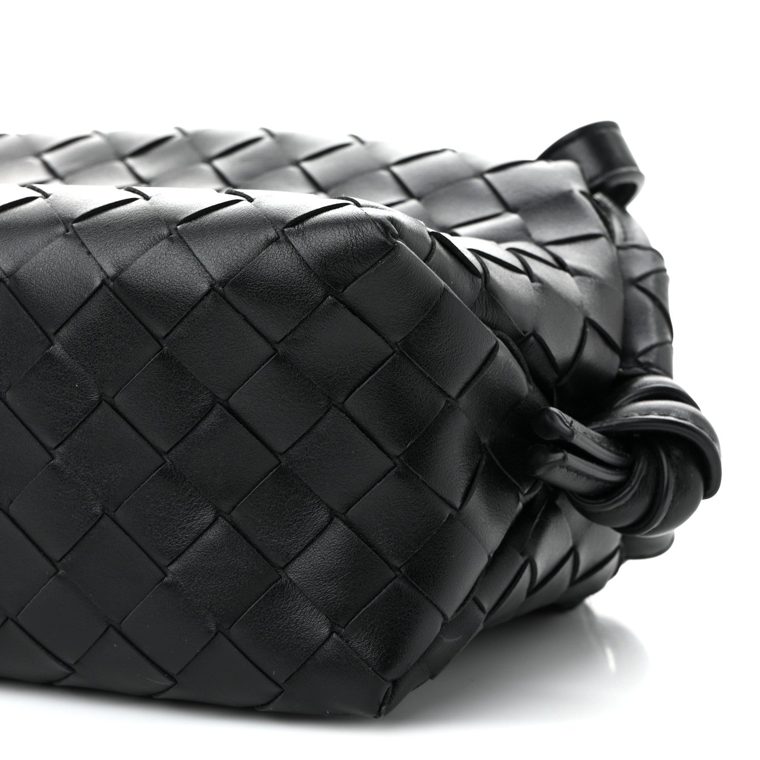 Bottega Veneta Calfskin Intrecciato Small Loop Top Handle Black