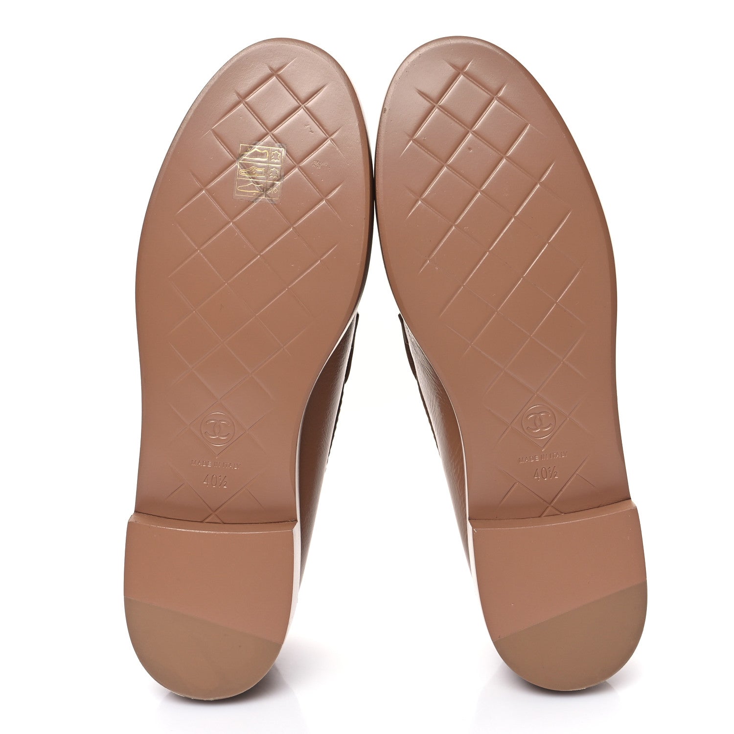 Chanel Crumpled Lambskin Quilted CC Turnlock Loafers 40.5 Dark Beige 6 of 9