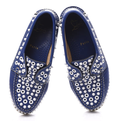 Christian Louboutin Calfskin Yacht Spikes Loafers 37 Blue 5 of 10