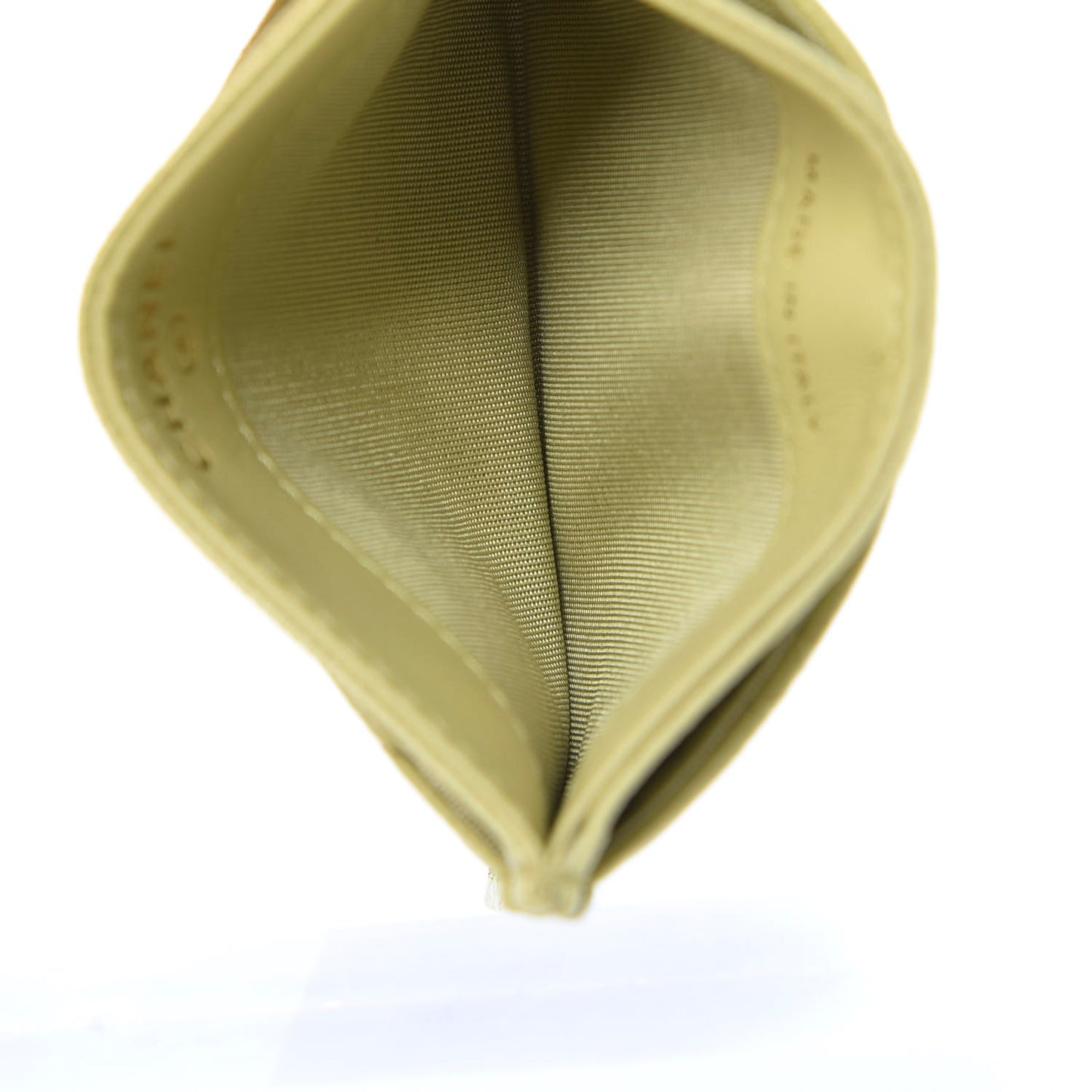 Caviar Quilted French New Wave Card Holder Light Green
