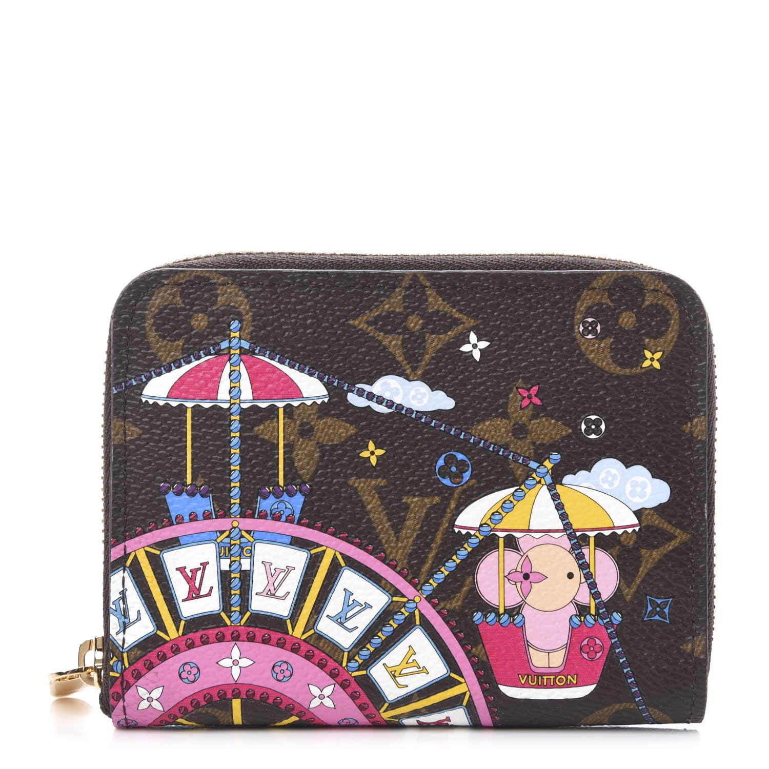Louis Vuitton Monogram 2020 Christmas Animation Big Wheel Zippy Coin Purse Rose Ballerine 1 of 8